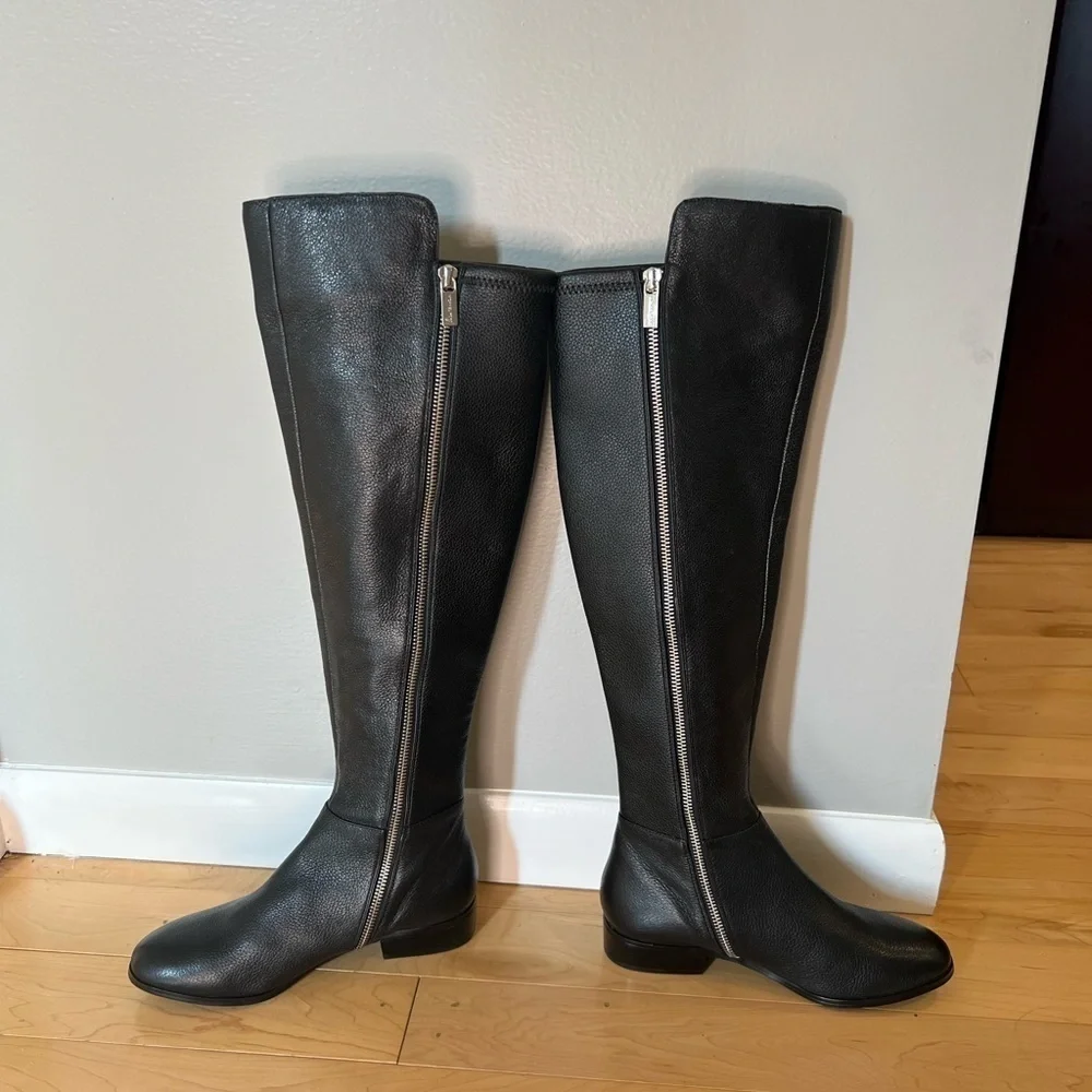 Michael Michael Kors black pebbled leather over the knee knee high boots 5.5 - Picture 4 of 16